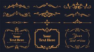 وکتور حاشیه رویال خطی طلایی